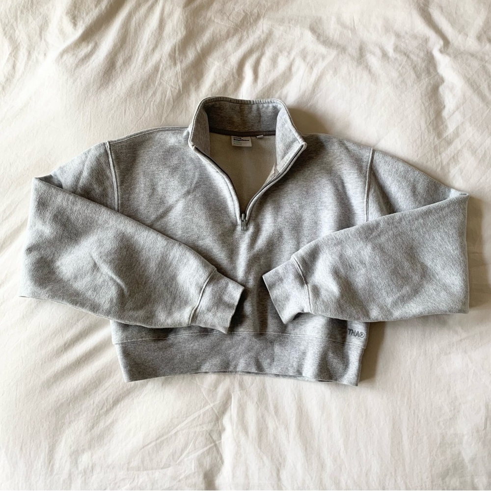 Aritzia TNA Cozy Fleece Cropped Zip Sweatshirt Small